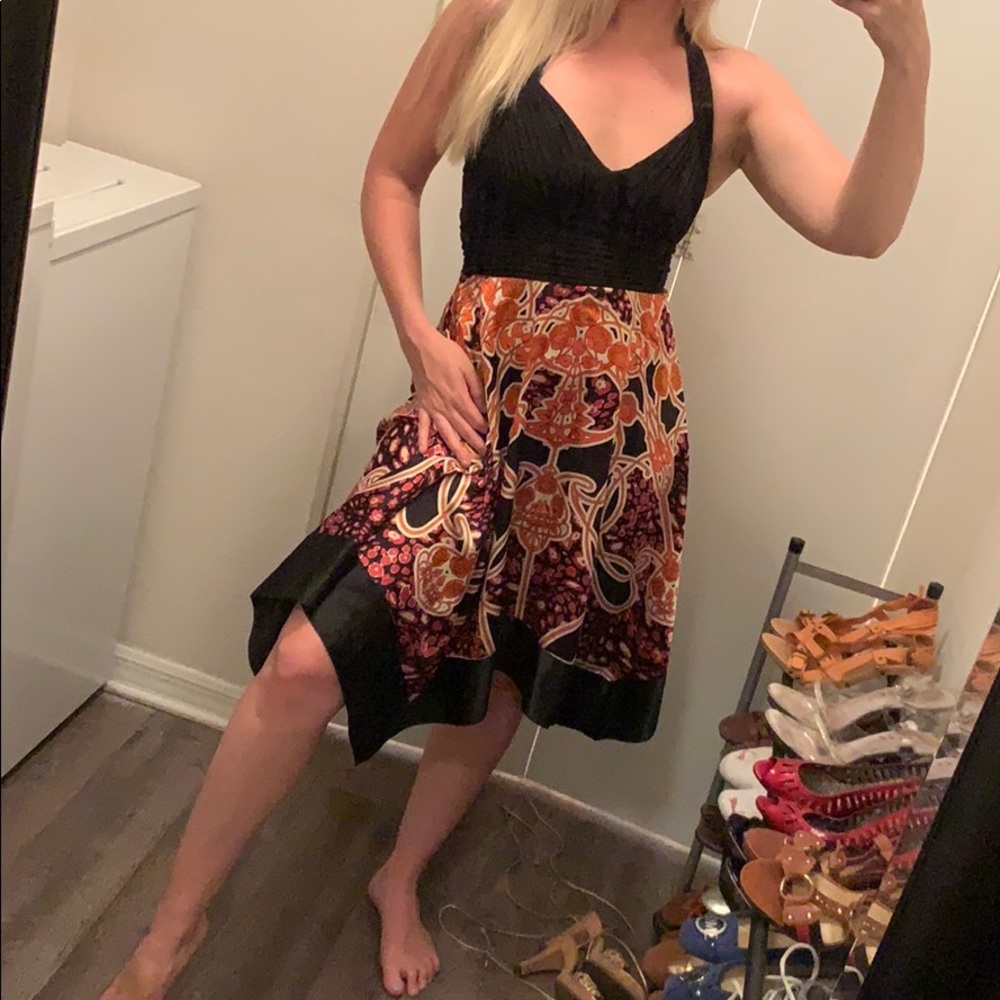 Floral Silk Design Dress- Like New